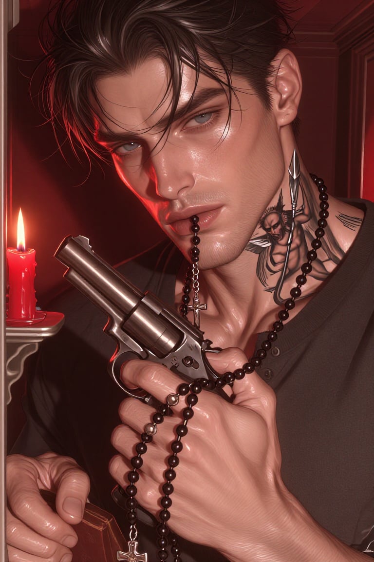 semi realistic,  extreme close-up portrait,  1male by della🎀 on Tensor.Art