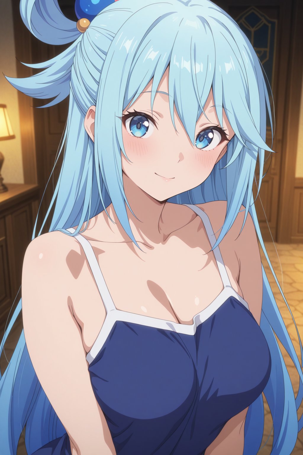 aqua_(konosuba),  cute smile,  1girl by NukeA.I on Tensor.Art