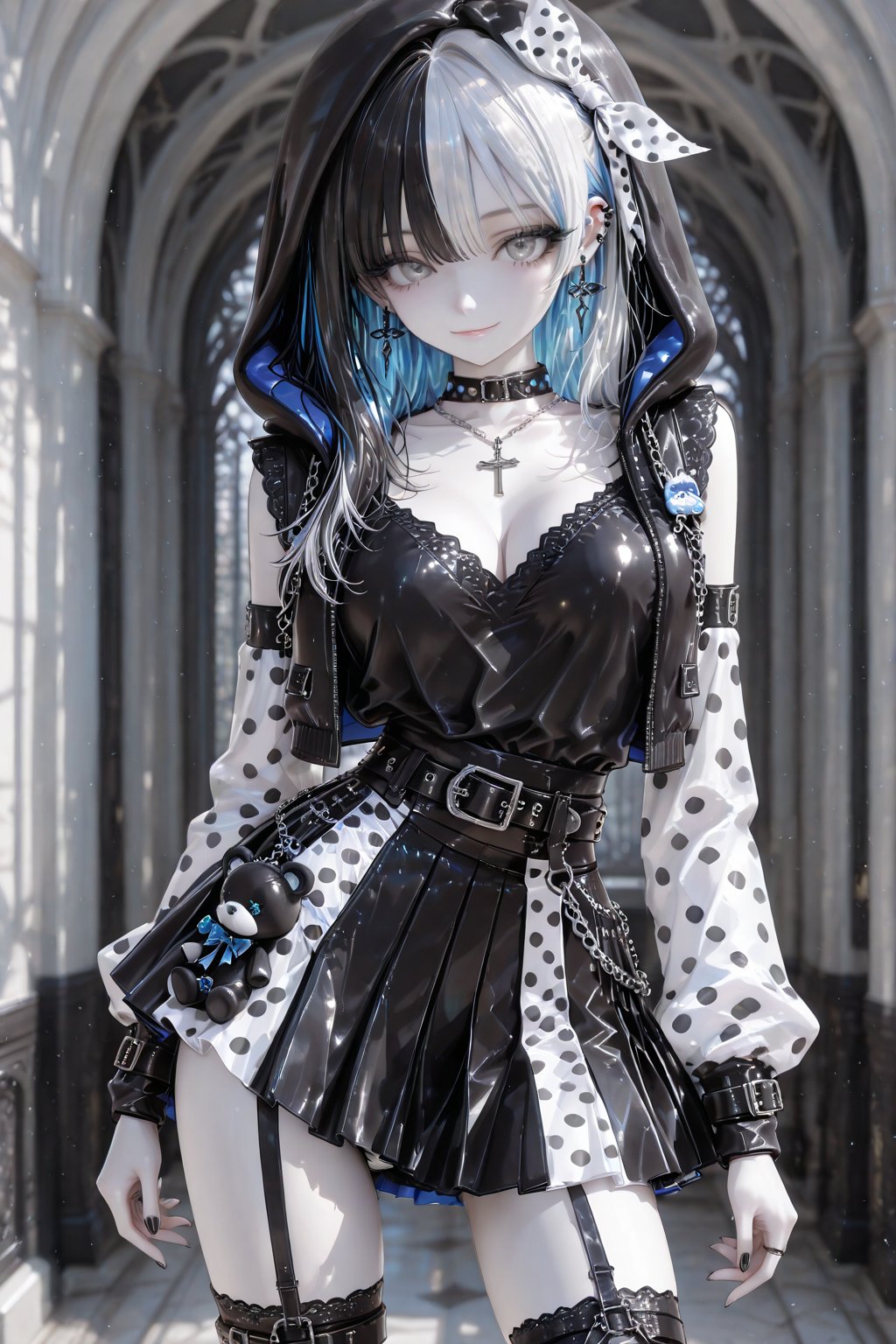 Akemiya Rin,  two-tone hair,  gray eyes by kagenari  on Tensor.Art