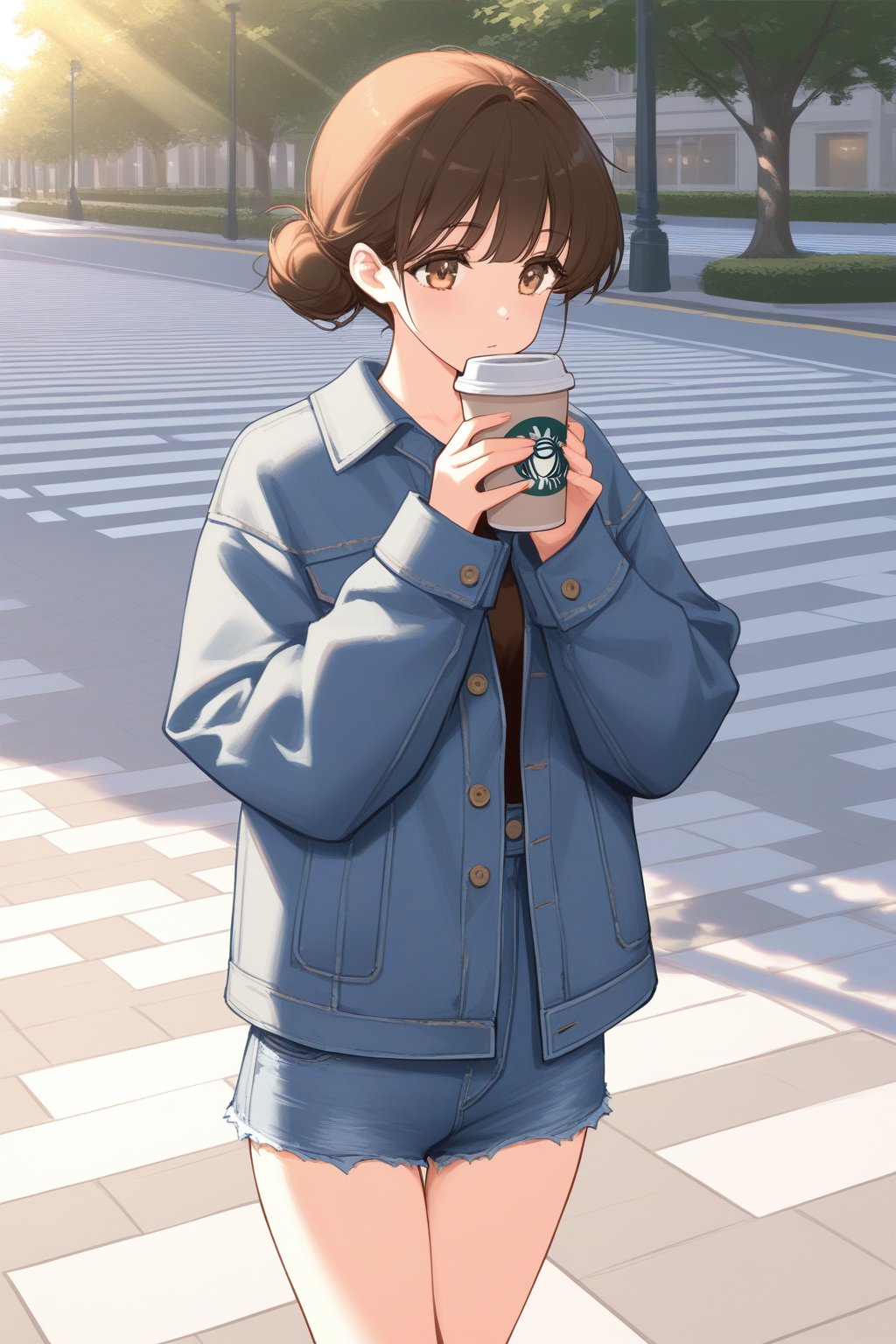 1girl,  solo,  brown hair by Shinoa on Tensor.Art