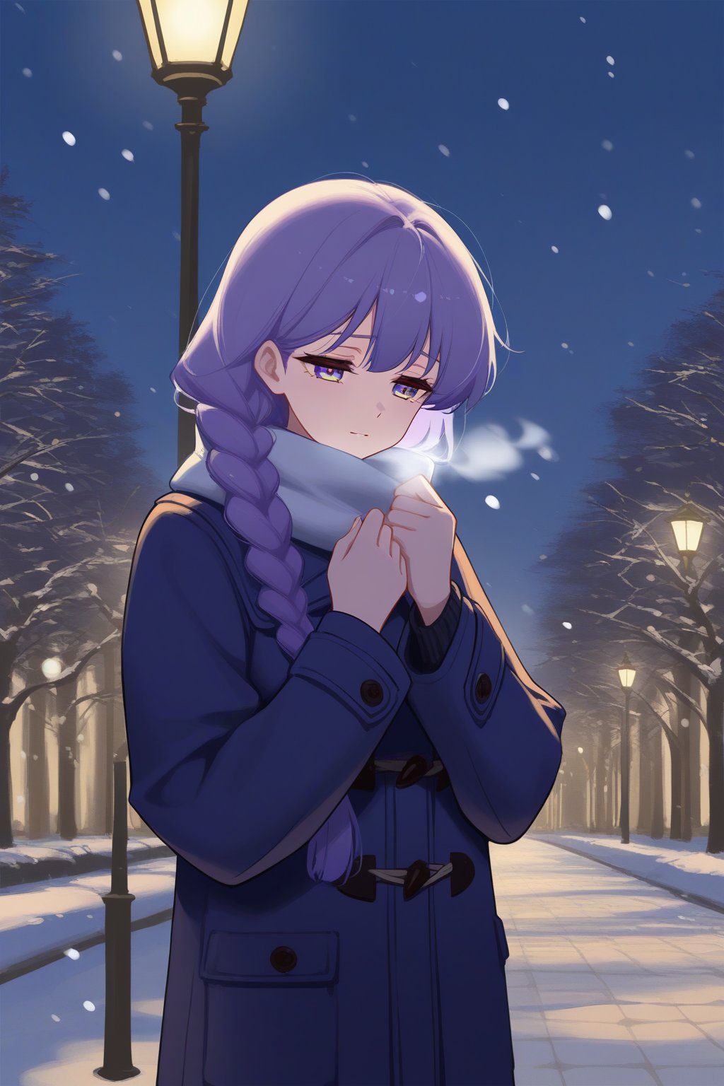 1girl,  solo,  purple hair by Shinoa on Tensor.Art