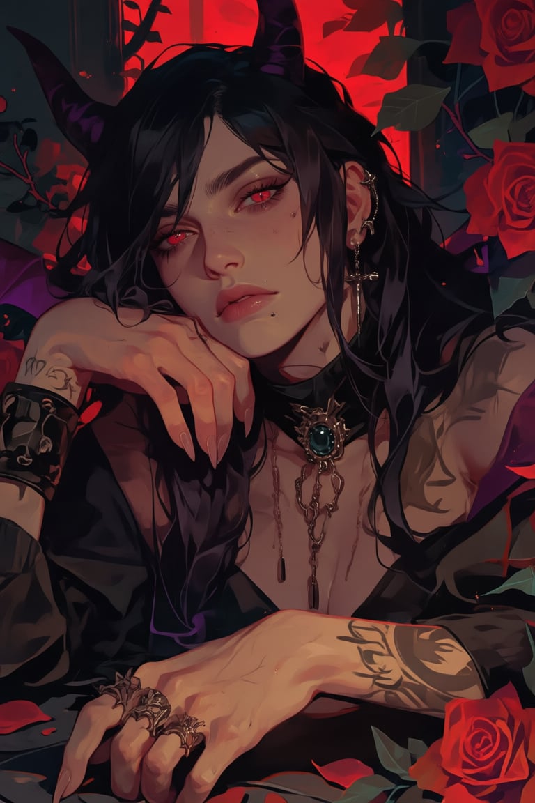 The image depicts a stylized,  anime-inspired character with long,  dark hair by PinkCotton 🎐 on Tensor.Art