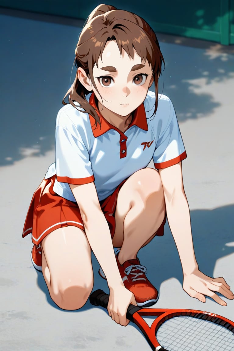 summerbeginsgirl,  brown hair,  ponytail by daretoku-2 on Tensor.Art
