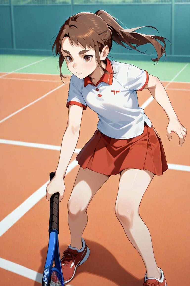 summerbeginsgirl,  brown hair,  ponytail by daretoku-2 on Tensor.Art
