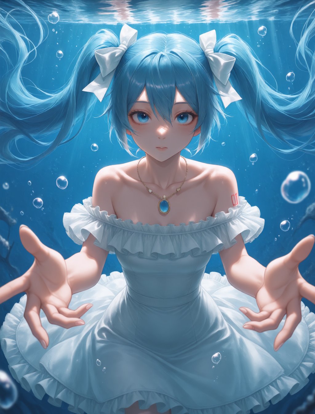1girl,  hatsune miku,  dress by Marlok on Tensor.Art