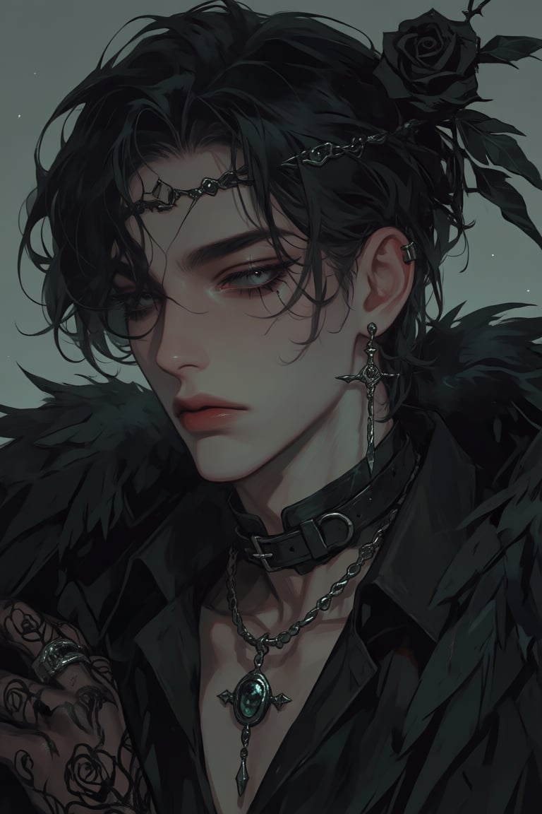 male,  raven_ears,  black_hair by PinkCotton 🎐 on Tensor.Art