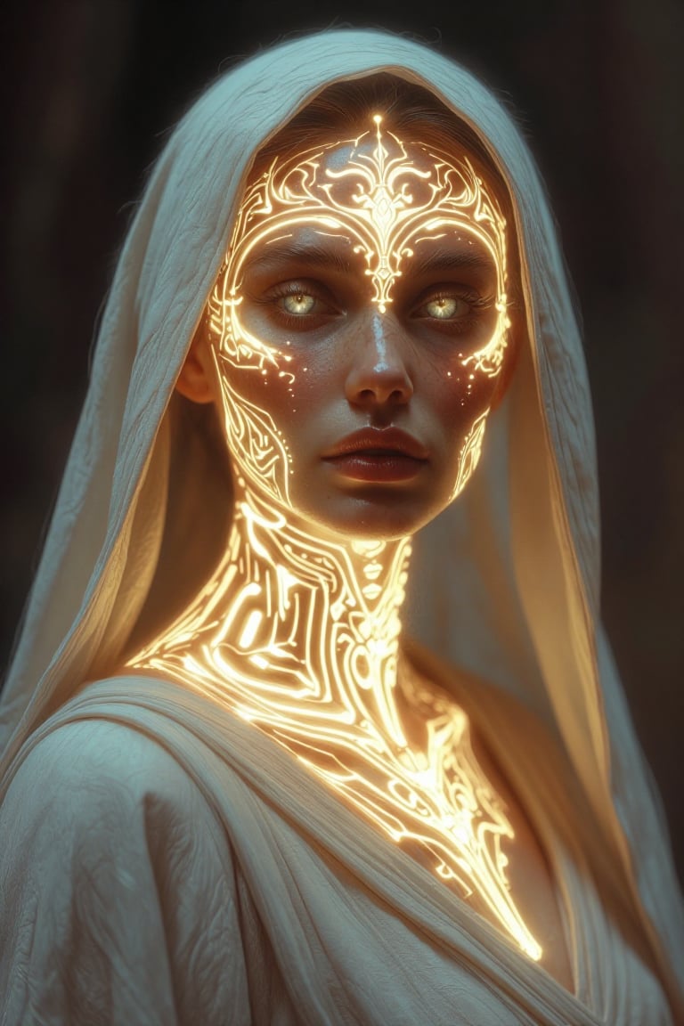 [Masterpiece fantasy digital illustration of] Create a highly detailed and realistic digital artwork of a female figure wi...