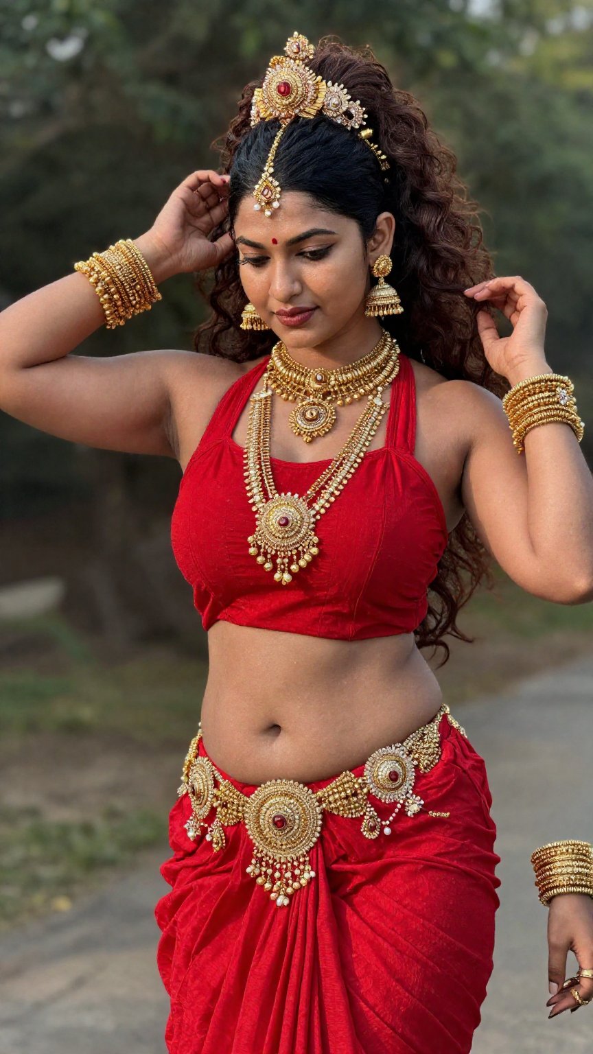 Natural candid photo of Goddess Lakshmi,  beautiful Indian woman,  cool pale skin with detailed skin texture by LoRa Facto...