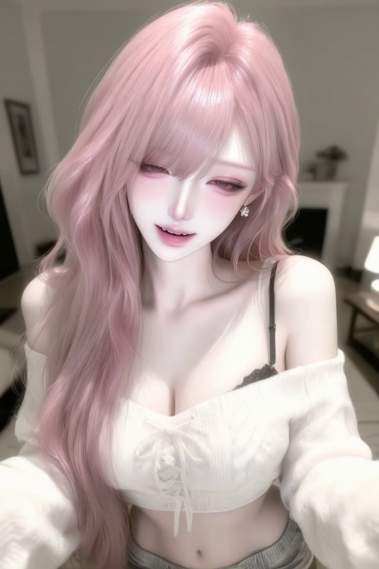1 woman,  solo,  Long wavy pastel pink hair by NxyF!ng on Tensor.Art