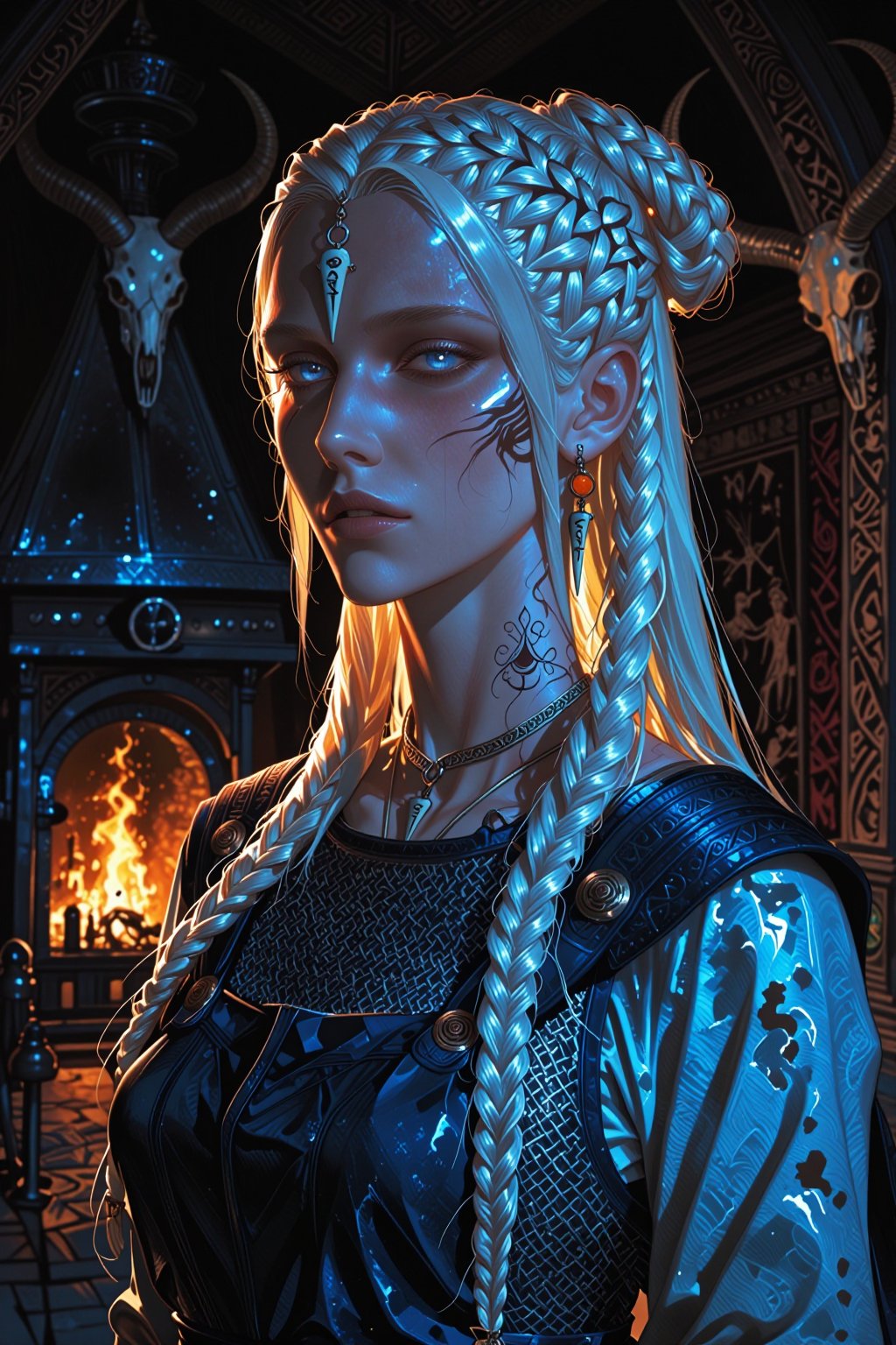 A breathtaking,  masterpiece cinematic gothic couture portrait,  captured in a close-medium shot from the collarbone up by...