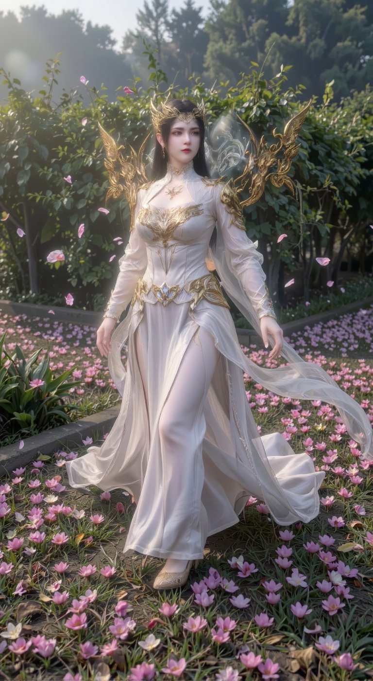 In an elegant,  dynamic pose that suggests a slow,  deliberate walk forward by V33N4 on Tensor.Art