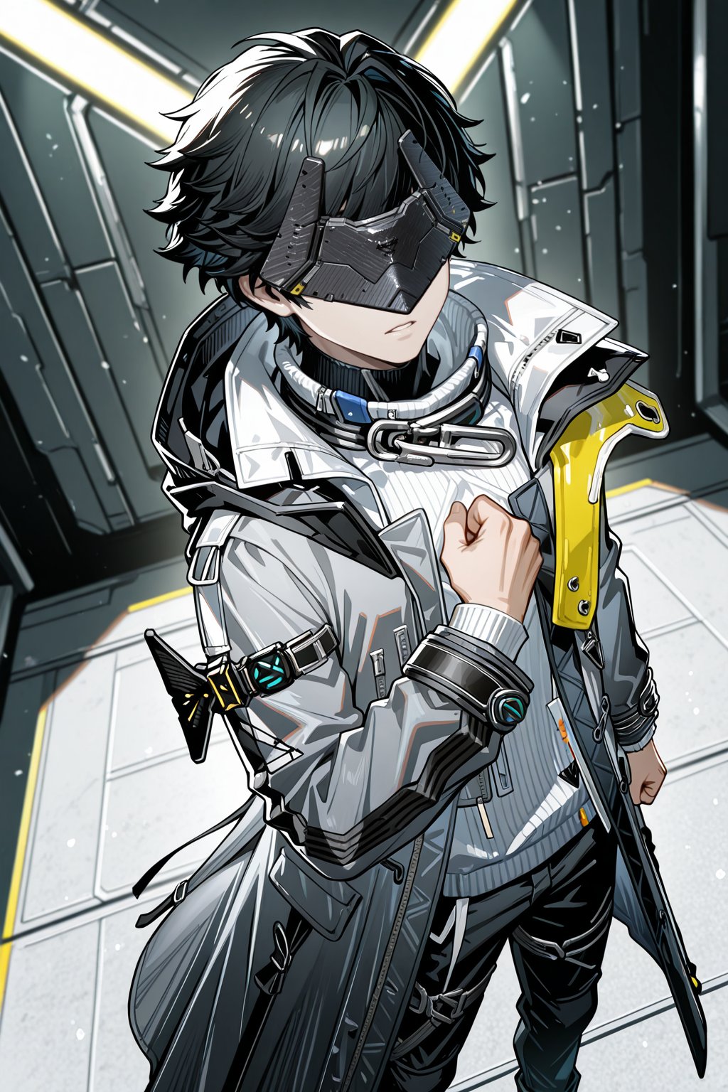 male focus,  1boy,  male endministrator \(arknights\) by Lineko on Tensor.Art