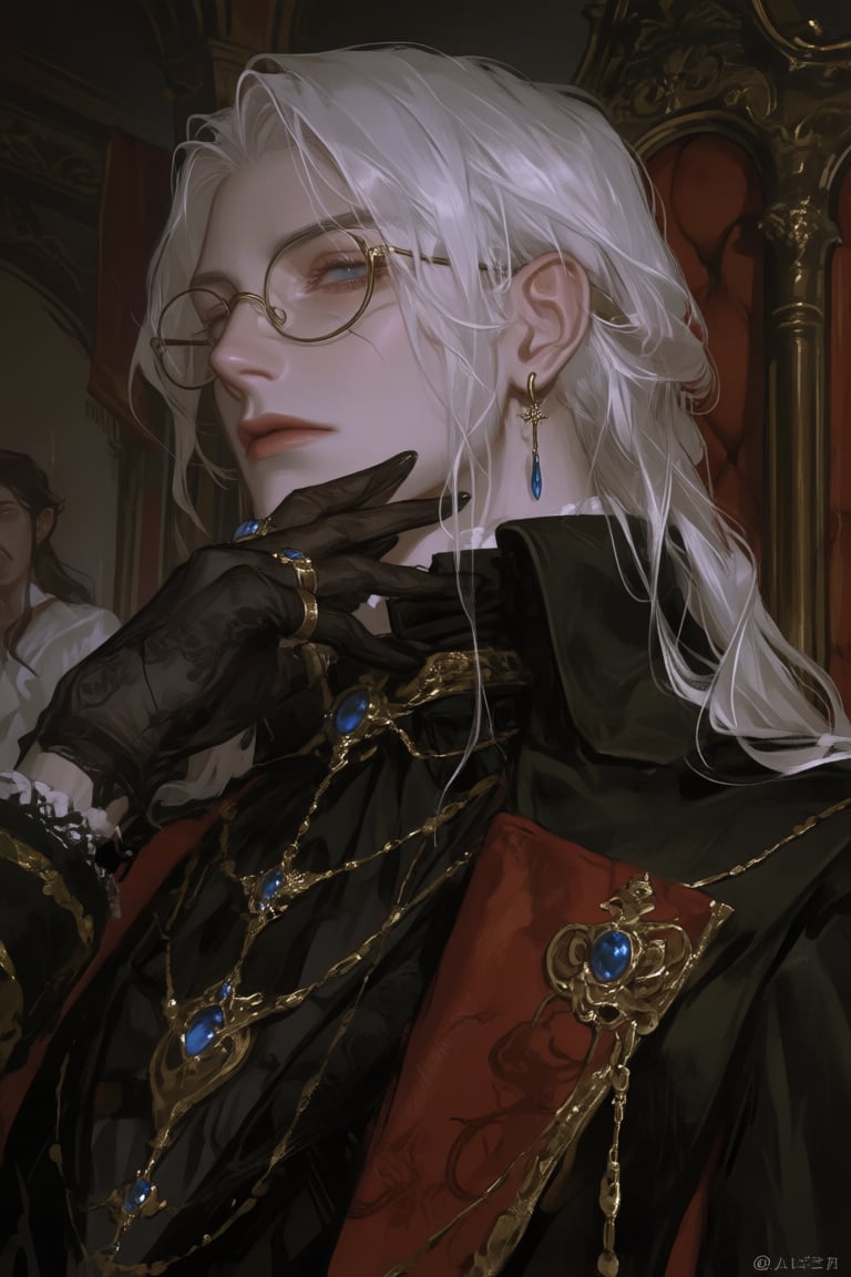 male,  white_hair,  glass_blue_eyes by PinkCotton 🎐 on Tensor.Art