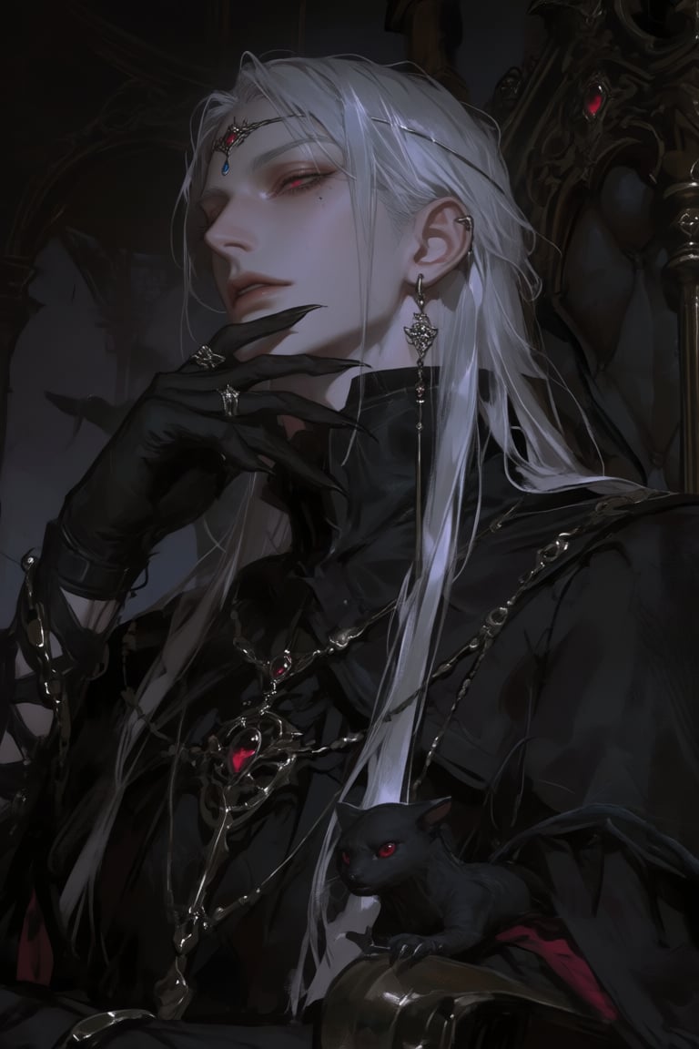 male,  spider_traits,  long_silver_hair by PinkCotton 🎐 on Tensor.Art