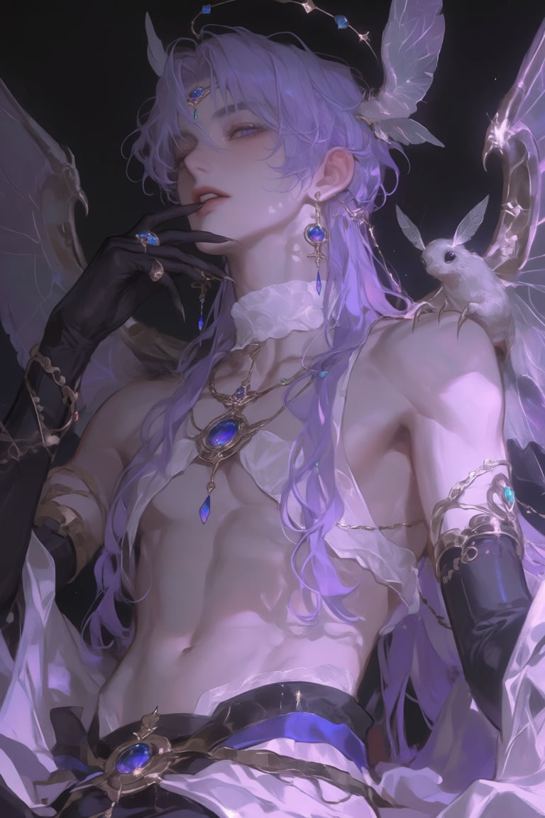 male,  moth_antennae,  fluffy_cream_hair by PinkCotton 🎐 on Tensor.Art