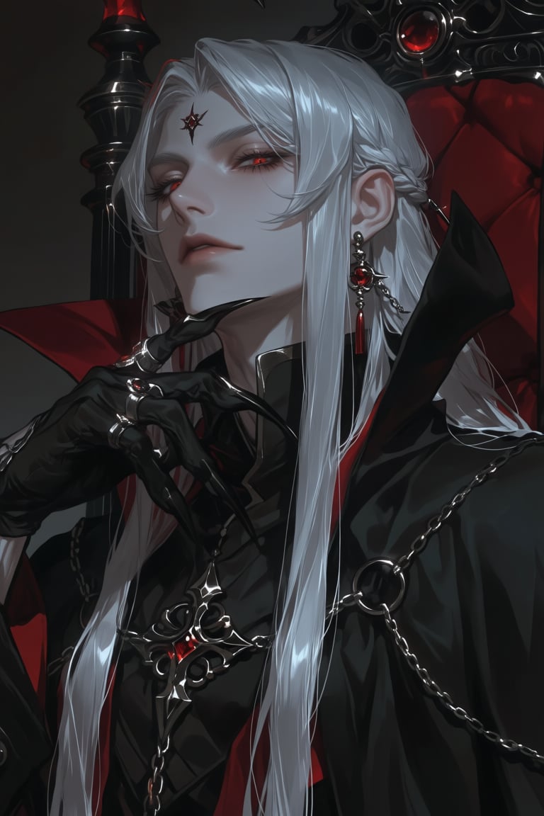 male,  spider_traits,  long_silver_hair by PinkCotton 🎐 on Tensor.Art