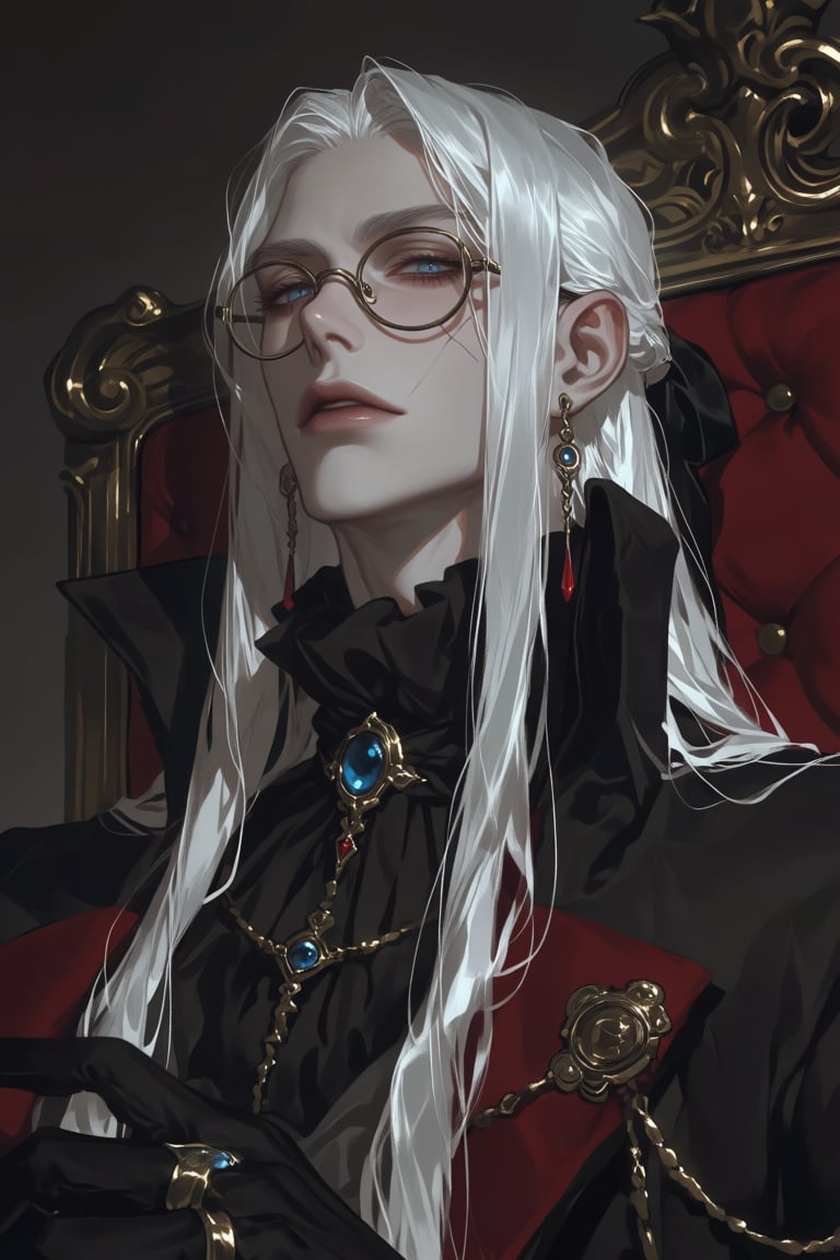 male,  white_hair,  glass_blue_eyes by PinkCotton 🎐 on Tensor.Art