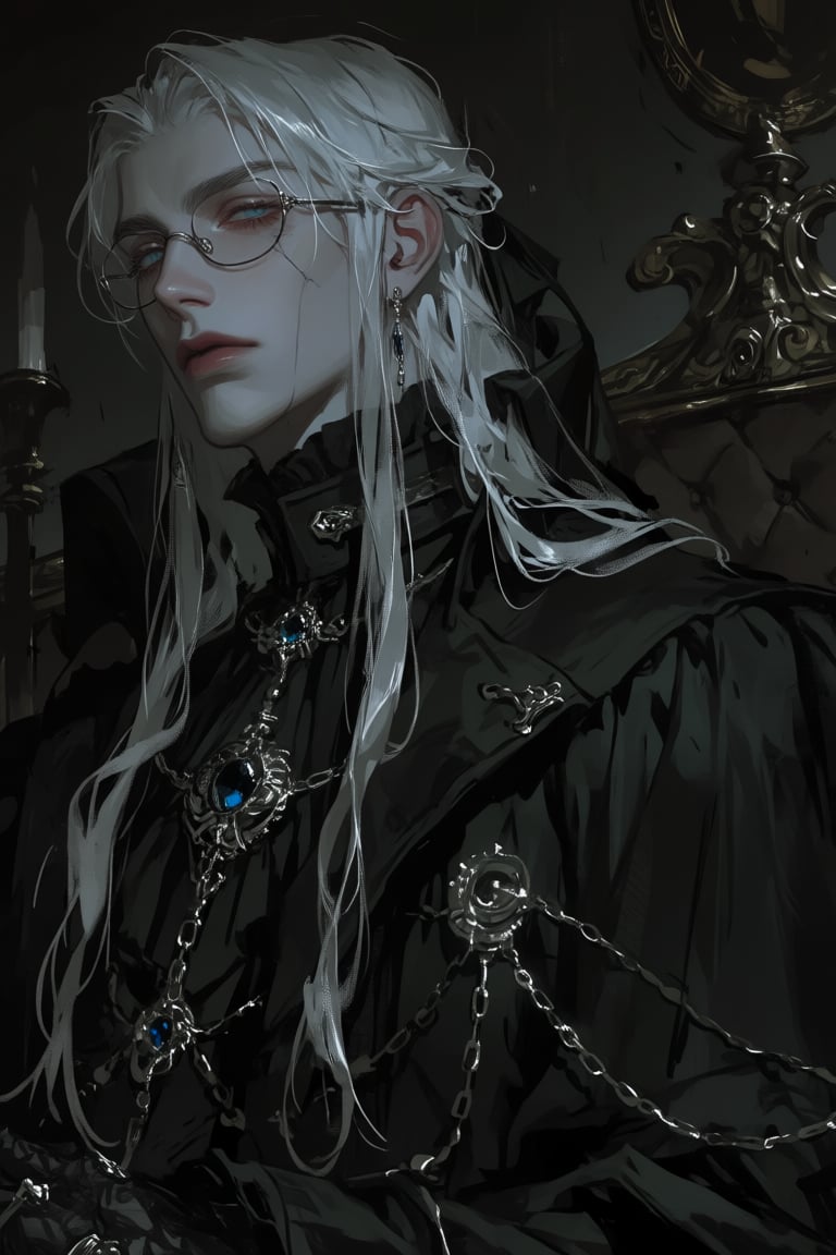 male,  white_hair,  glass_blue_eyes by PinkCotton 🎐 on Tensor.Art