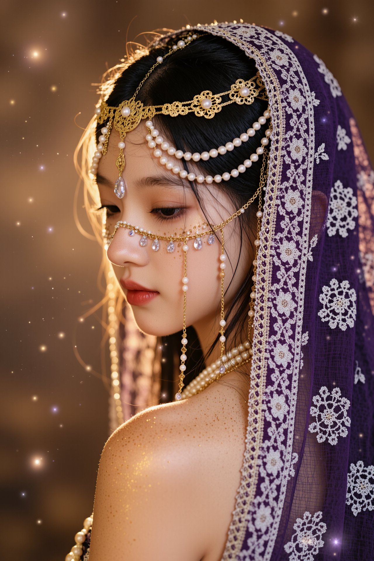 主体：温婉精致的东亚年轻少女,  侧颜特写,  乌黑盘发 by RAY3780 on Tensor.Art