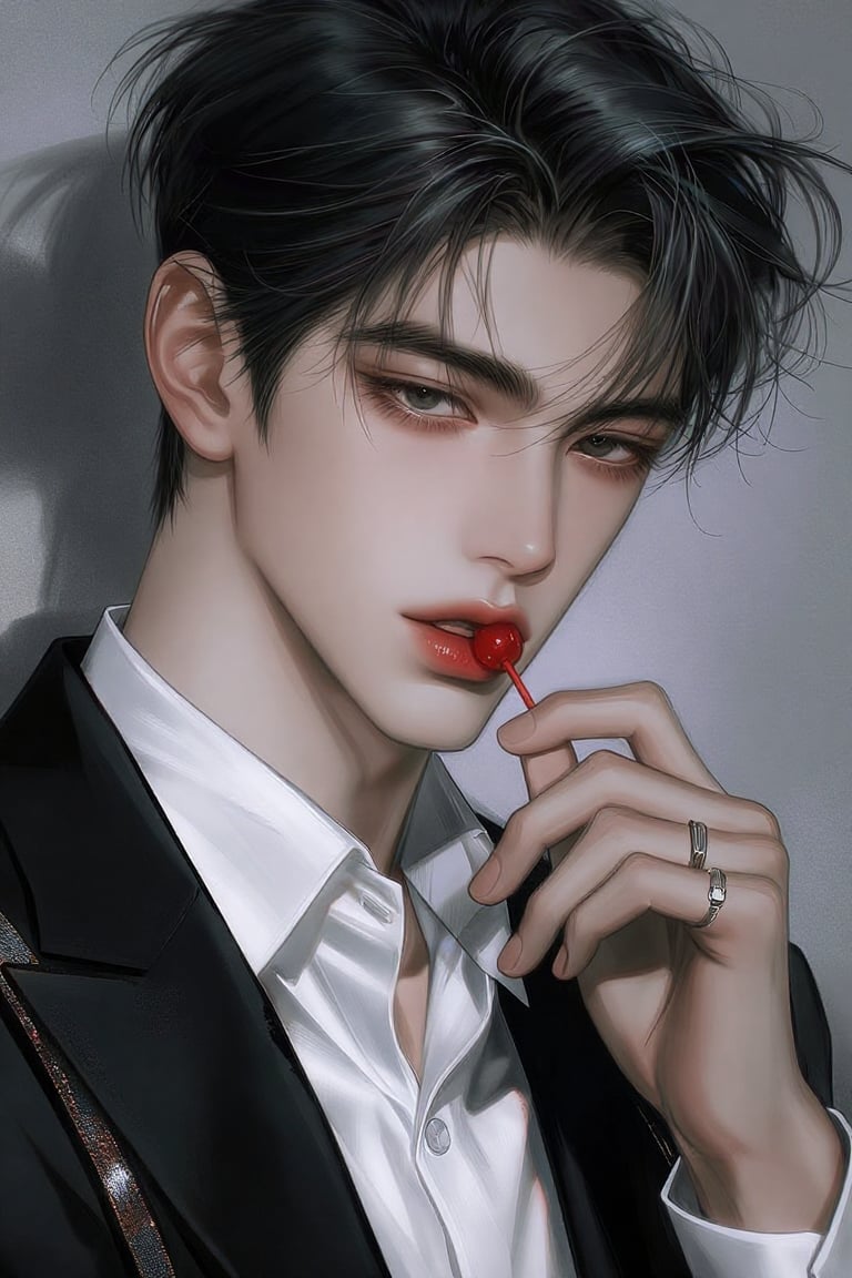 (Highly refined art style) 1male,  solo,  semi realistic young man by Aily on Tensor.Art