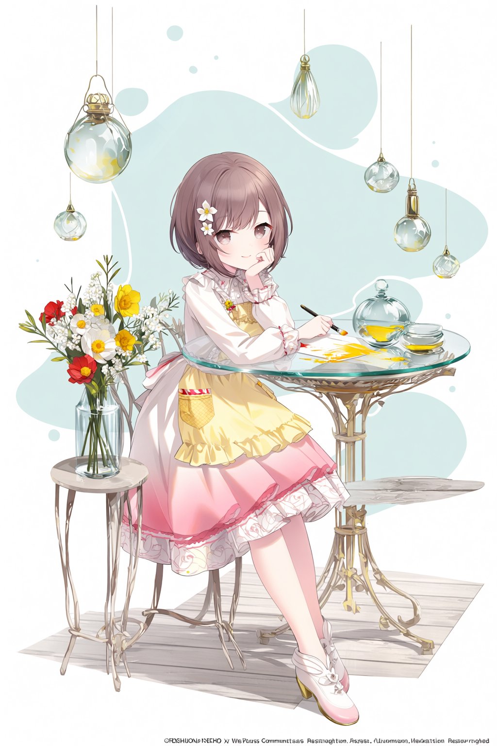 1girl,  apron,  arm rest by 13ep on Tensor.Art