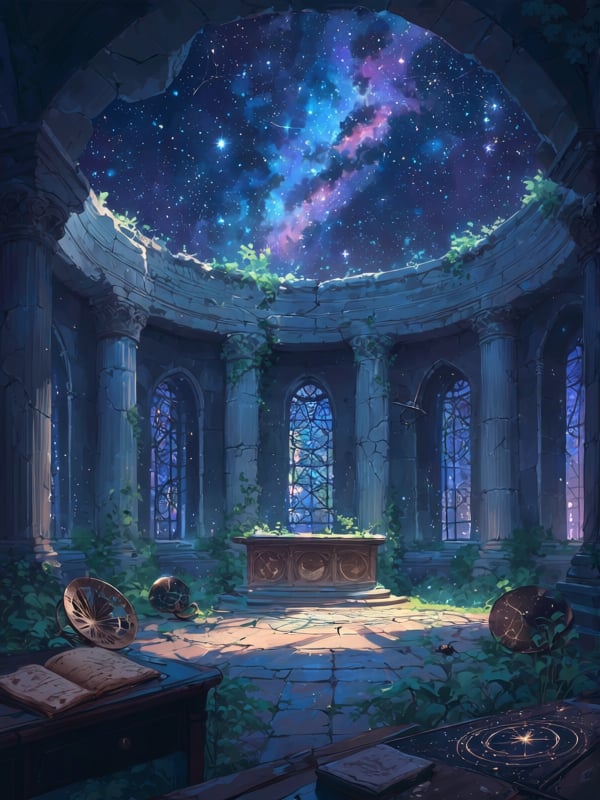 no human,  exterior,  ancient observatory ruins by MissFidonyo on Tensor.Art