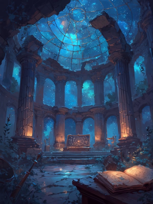 no human,  exterior,  ancient observatory ruins by MissFidonyo on Tensor.Art