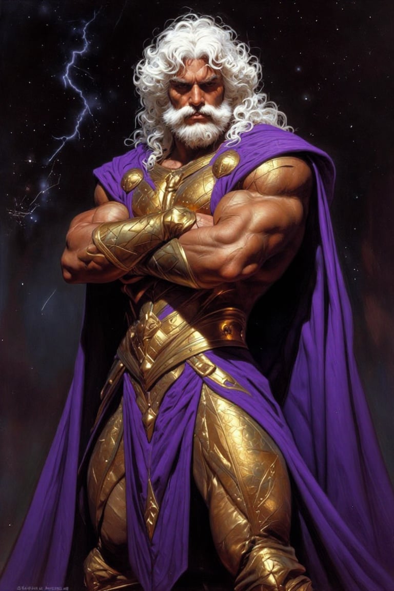 The image depicts a figure with a white,  curly,  and well-groomed beard and hair by Official SketchZa on Tensor.Art