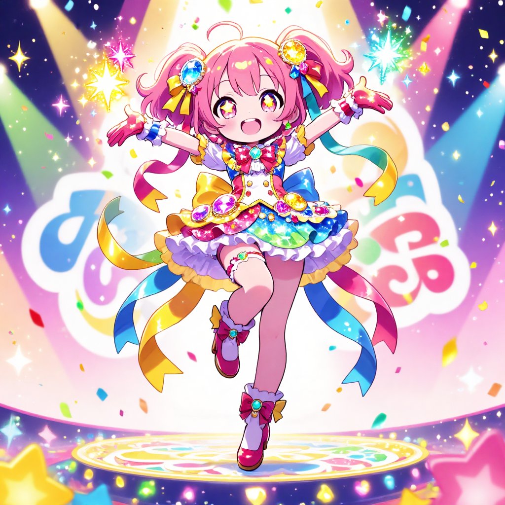 (colorful idol outfit,  oversized ribbon,  decorative accessories) by 🌻KEI🌻 on Tensor.Art