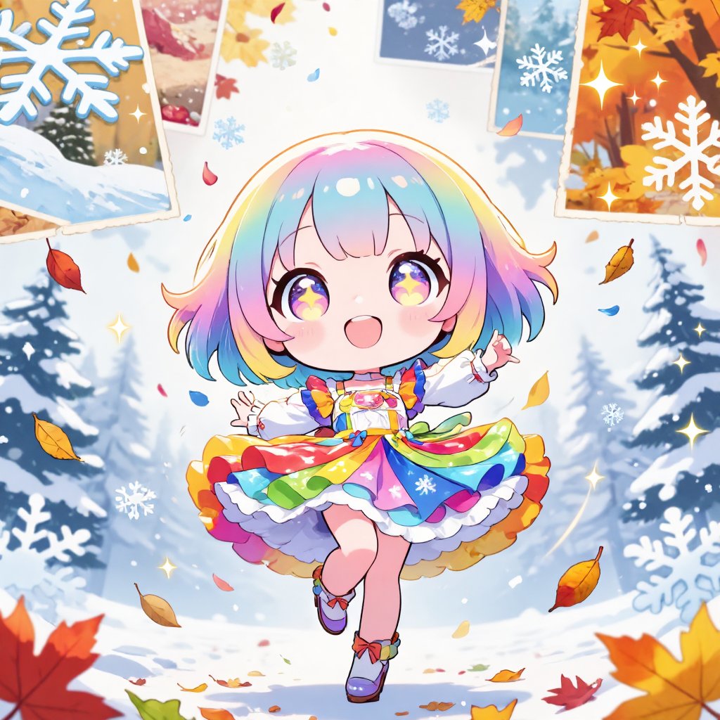 (season-themed outfit,  colorful ribbons),  (gigantic eyes by 🌻KEI🌻 on Tensor.Art