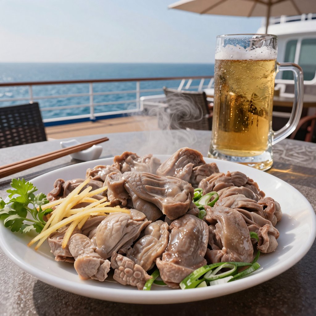 Ultra-realistic food photography featuring authentic Taiwanese Chilled Sliced Chicken Gizzard as the absolute main subject...