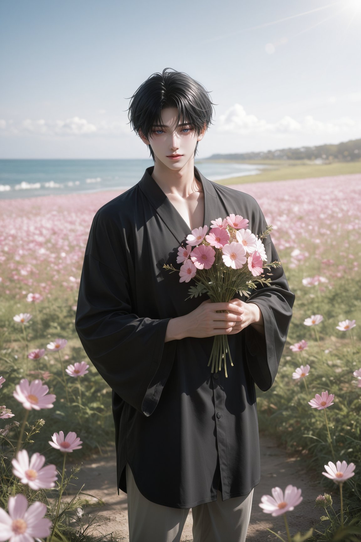 Solo,  1 male,  (((blue eyes))) by Seihiki on Tensor.Art