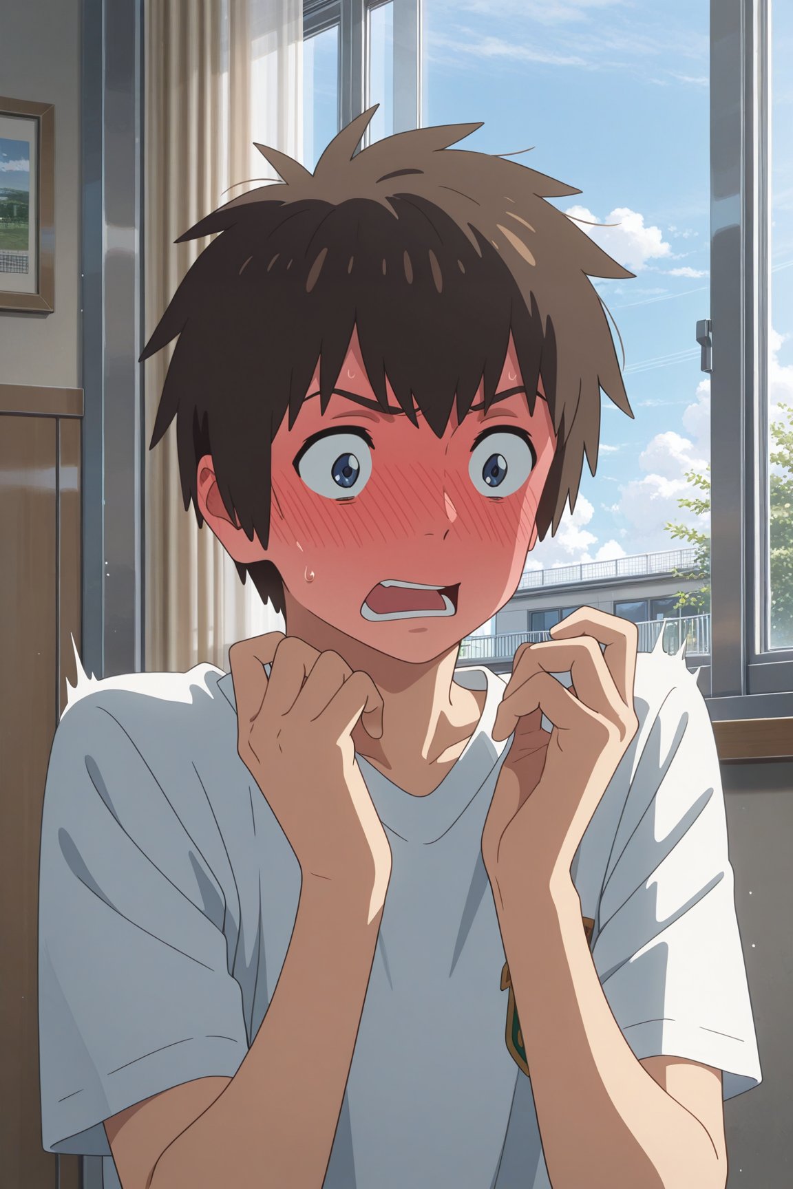 taki tachibana,  brown hair,  blue eyes by 25kkai on Tensor.Art