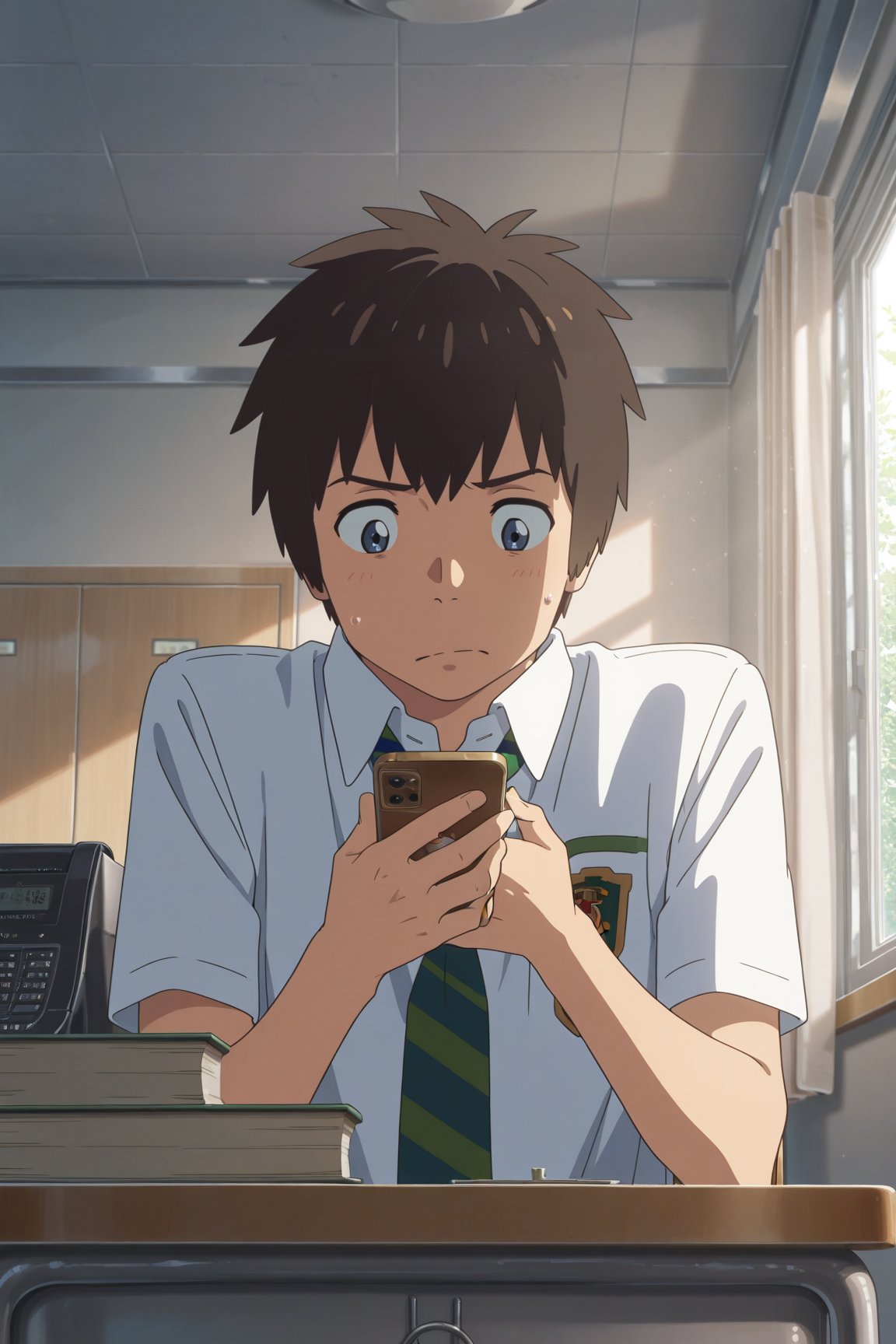 taki tachibana,  brown hair,  blue eyes by 25kkai on Tensor.Art