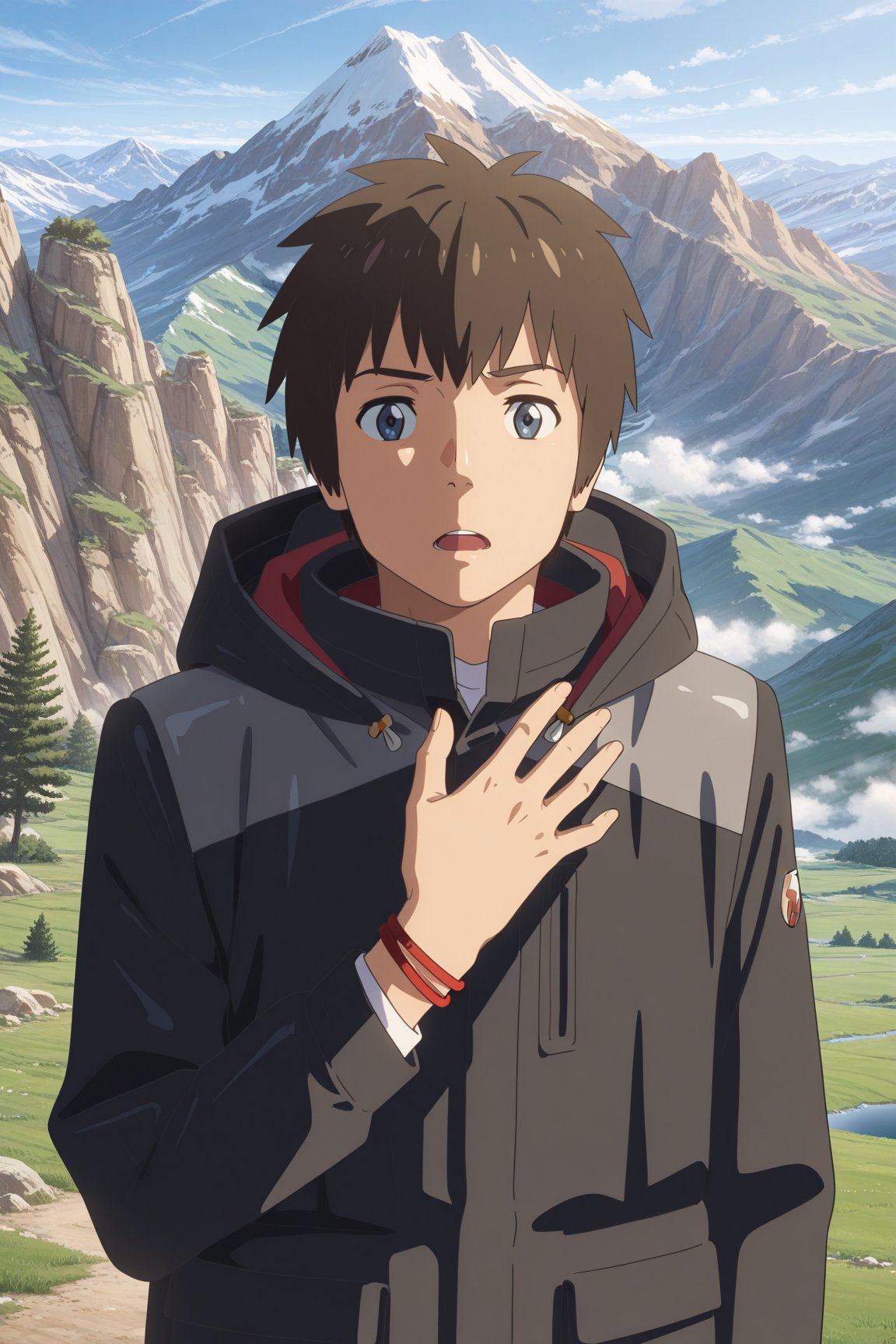 taki tachibana,  brown hair,  blue eyes by 25kkai on Tensor.Art