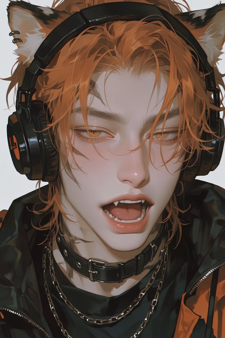 male,  tiger_ears,  orange_black_hair by PinkCotton 🎐 on Tensor.Art
