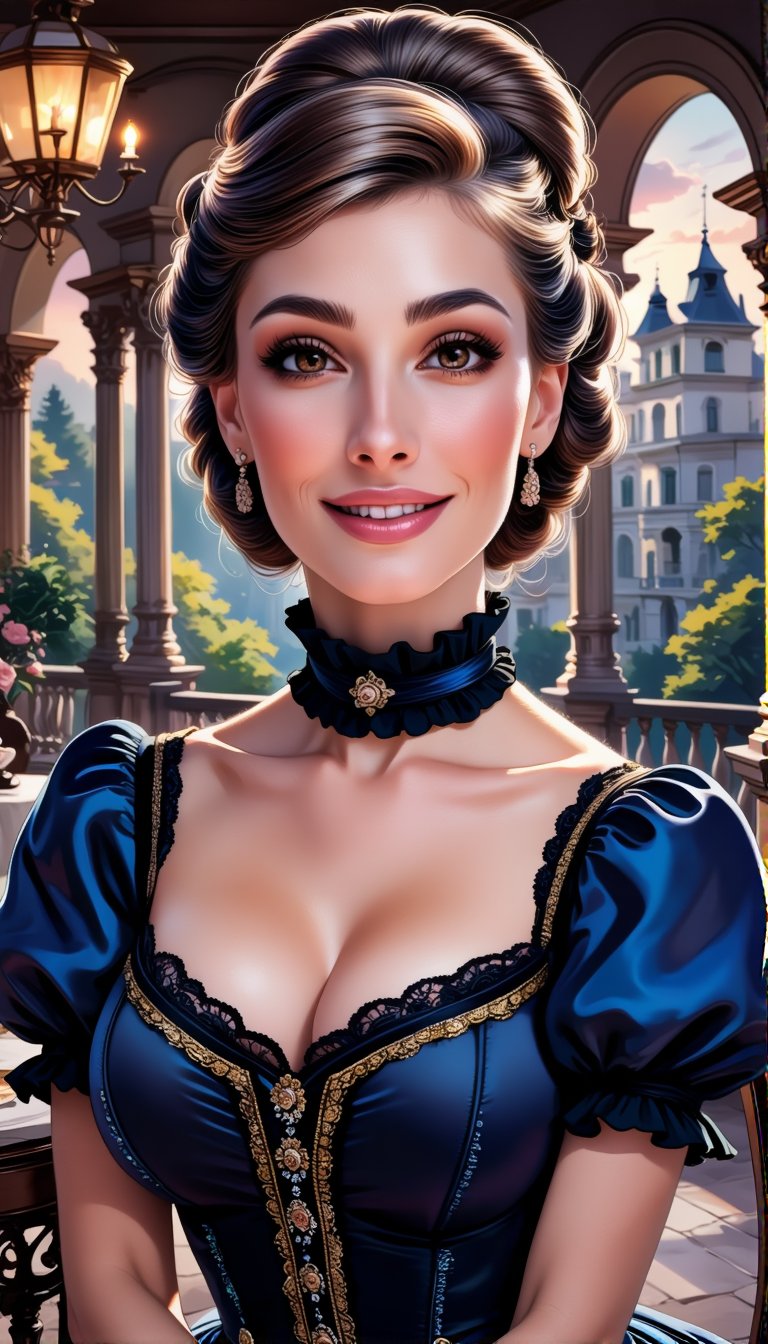 The beauty victorian bitch as seductress,  smiling,  large eyes and lips by VisionBlue on Tensor.Art