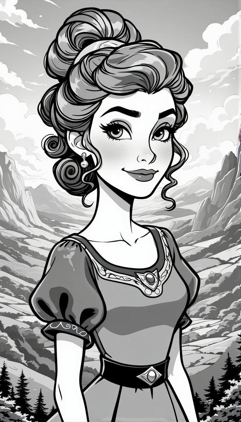 Glorith,  Disney Toon character,  line art with thick ink outlines by VisionBlue on Tensor.Art
