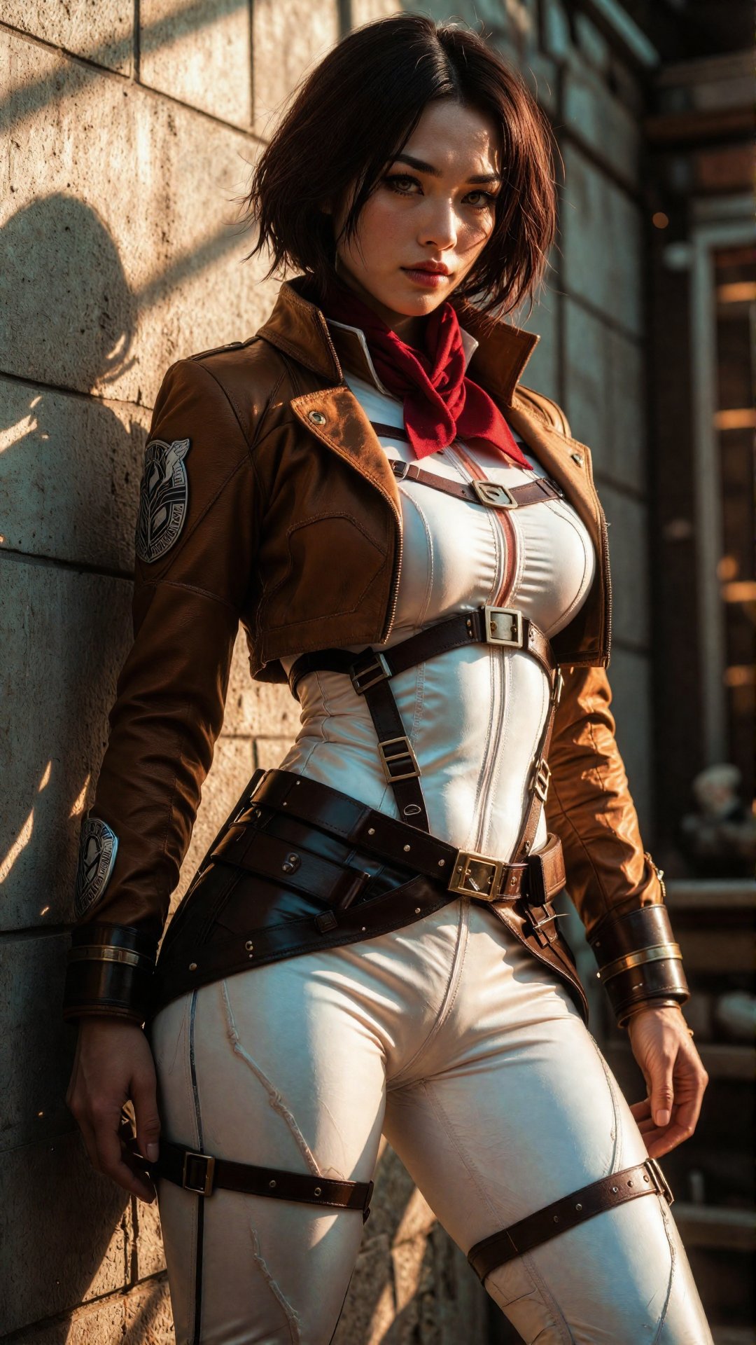1. Overview (ภาพรวม) Hyper-realistic fashion photoshoot of Mikasa Ackerman as a stunningly beautiful Asian woman. Masterpi...