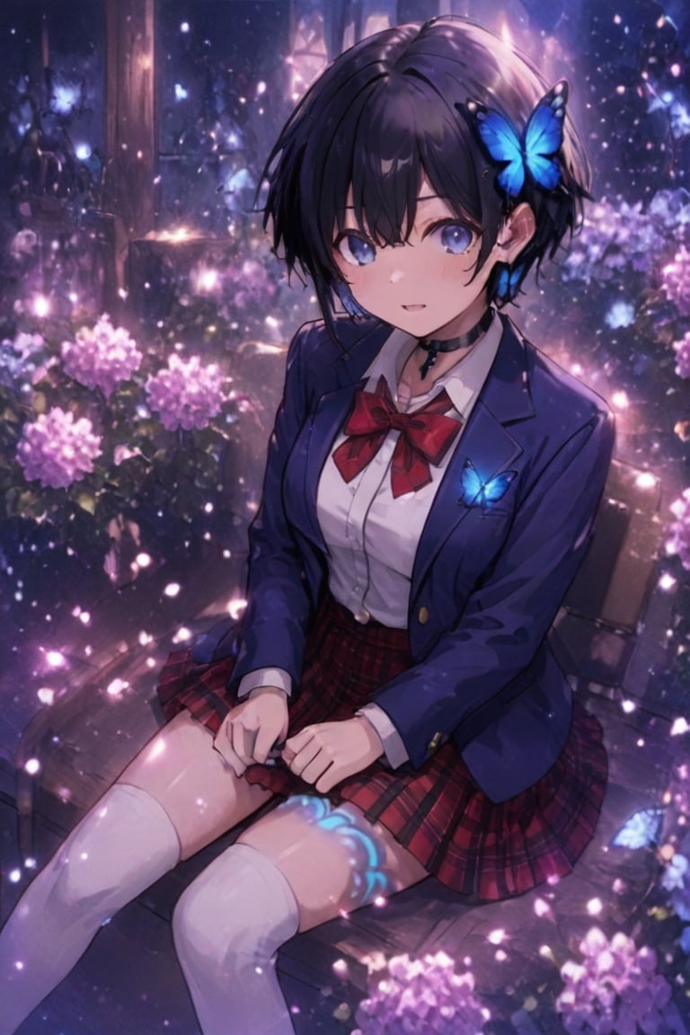 Glowing effect,  Blazer girls' uniform,  Skirt tattoos by らび@kiyoka_succubus on Tensor.Art