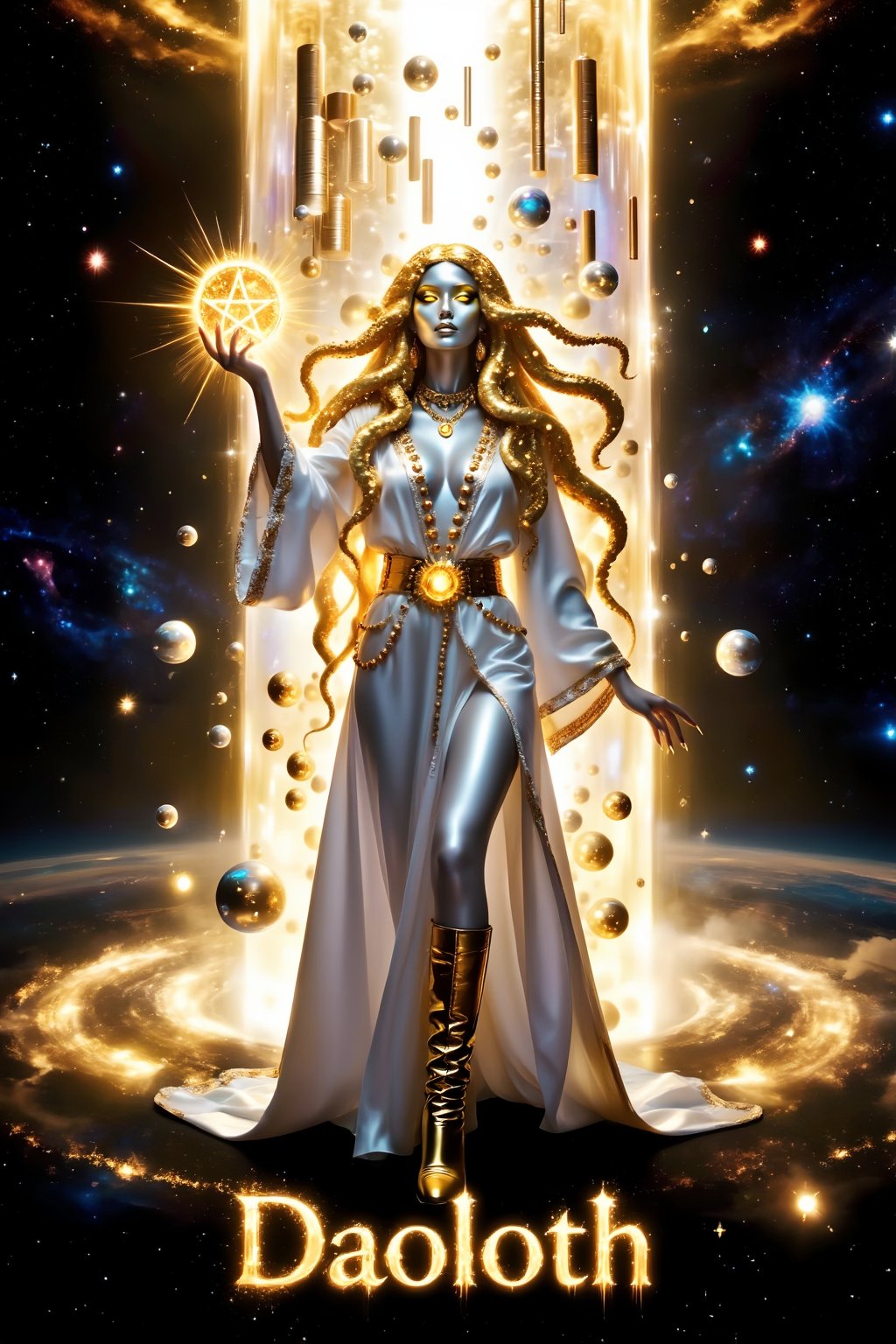 Top quality. Inspiration: Daoloth,  the divine light. This image depicts Daoloth,  the alien god who controls the past by...