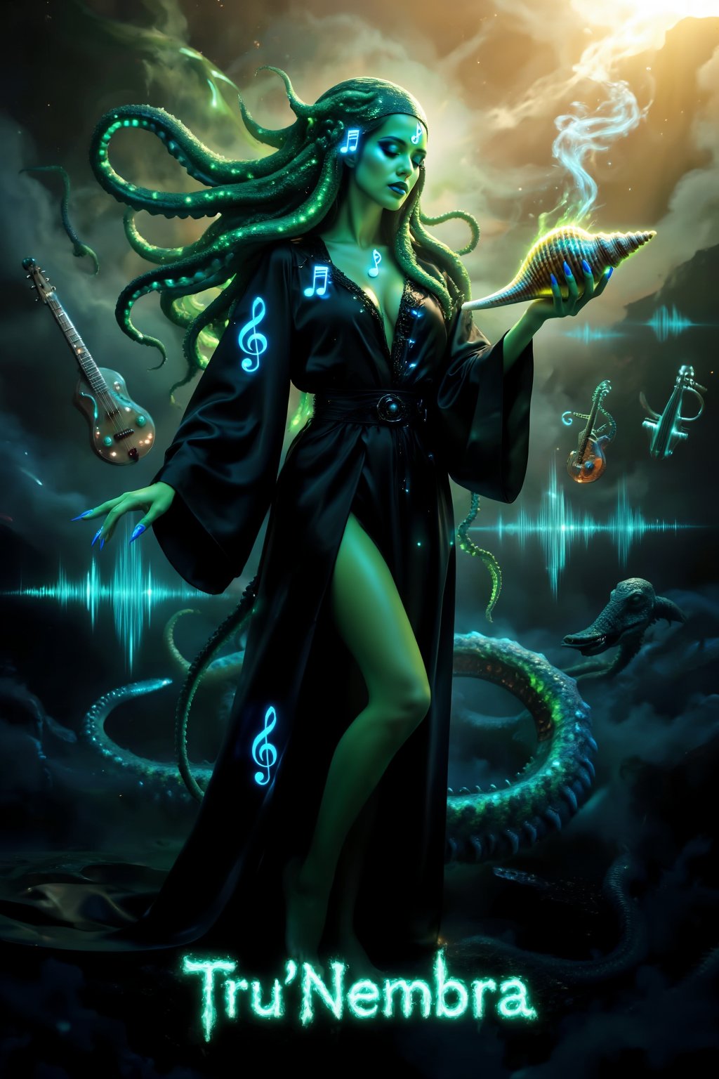 Top quality. Inspiration: Tru'Nembra,  the Piper of Azathoth,  an Outer God by newsans23 on Tensor.Art