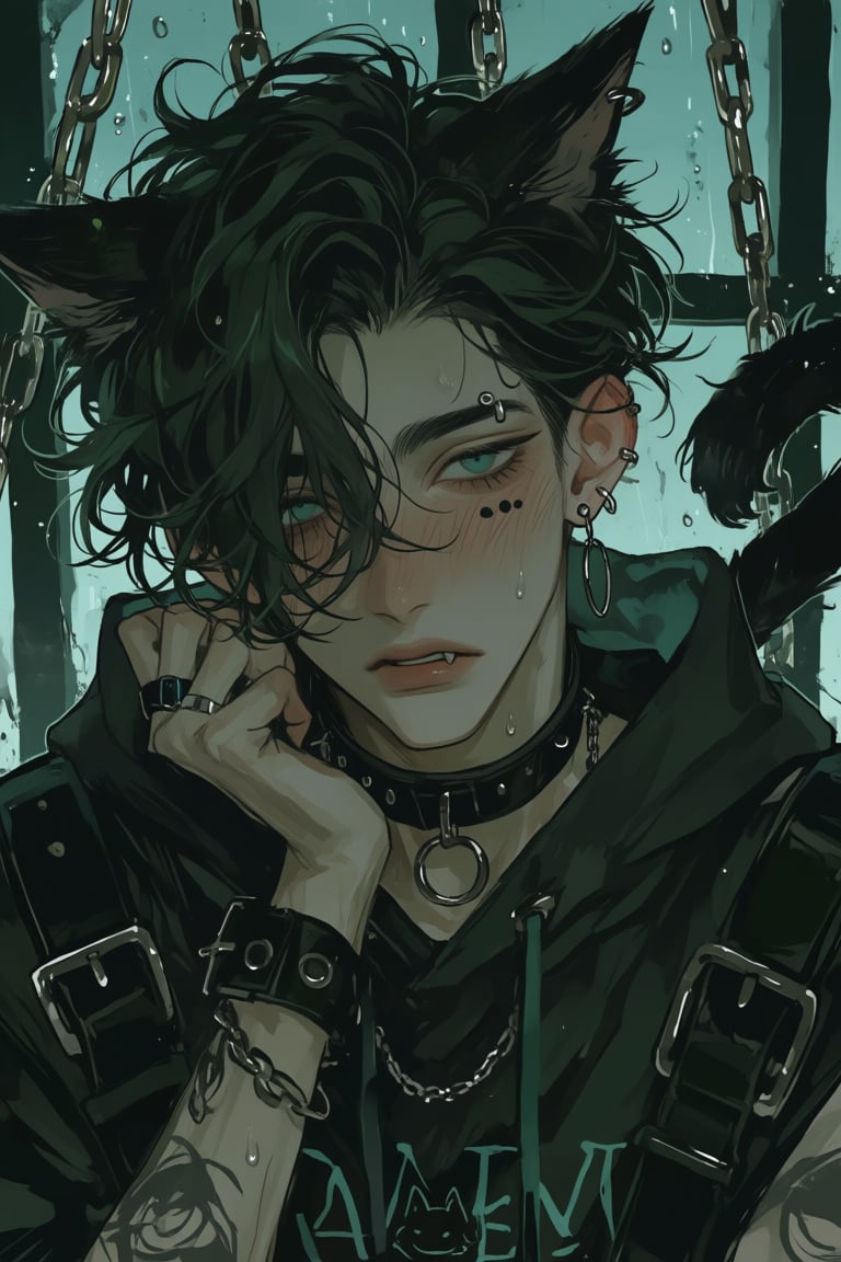 male,  cat_ears,  messy_black_hair by PinkCotton 🎐 on Tensor.Art