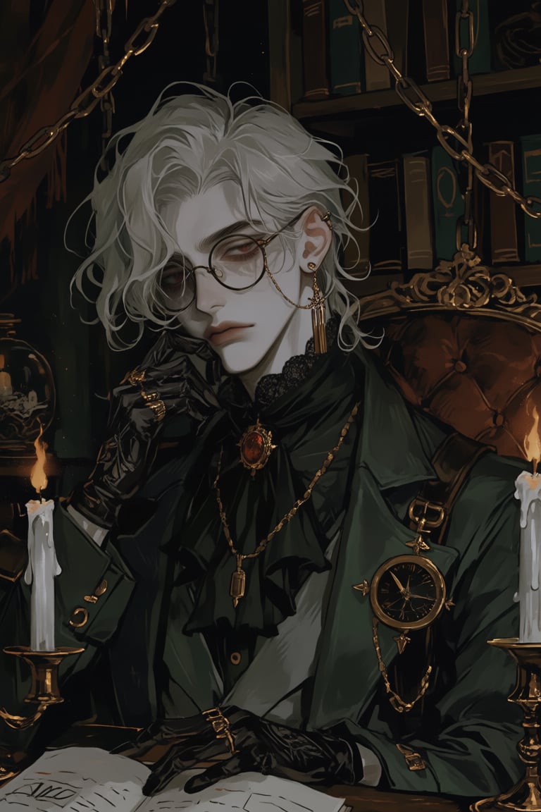 male,  silver_hair,  crimson_eyes by PinkCotton 🎐 on Tensor.Art