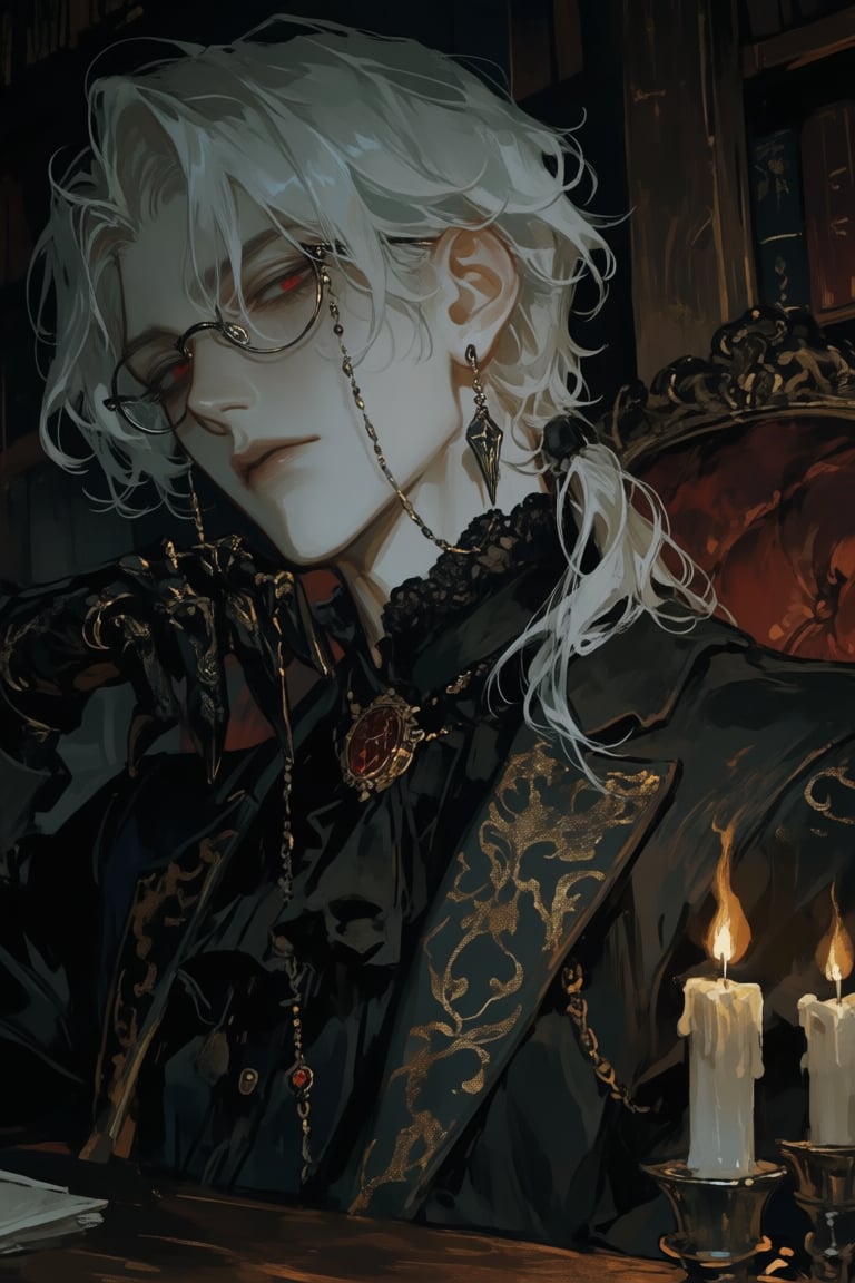 male,  silver_hair,  crimson_eyes by PinkCotton 🎐 on Tensor.Art