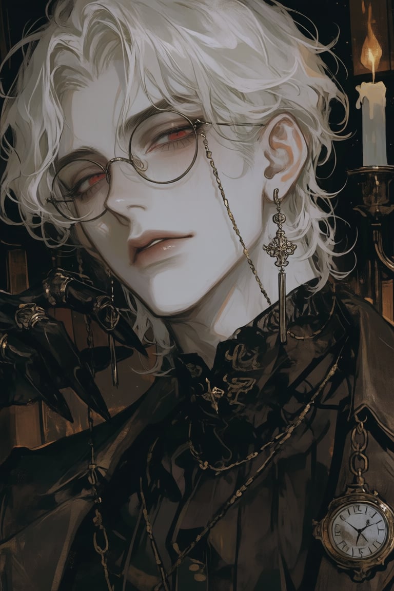 male,  silver_hair,  crimson_eyes by PinkCotton 🎐 on Tensor.Art