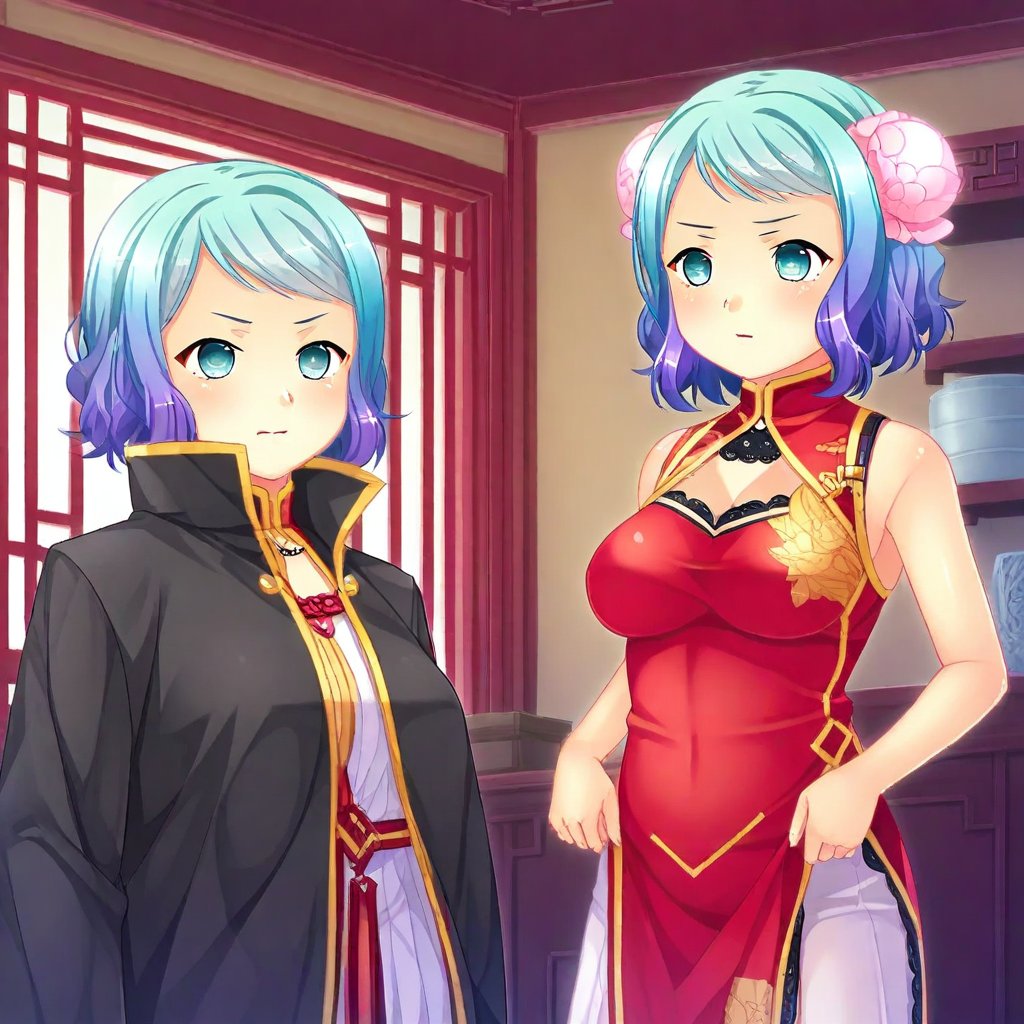 blue hair,  multicolored hair,  short hair by montblanc5 on Tensor.Art
