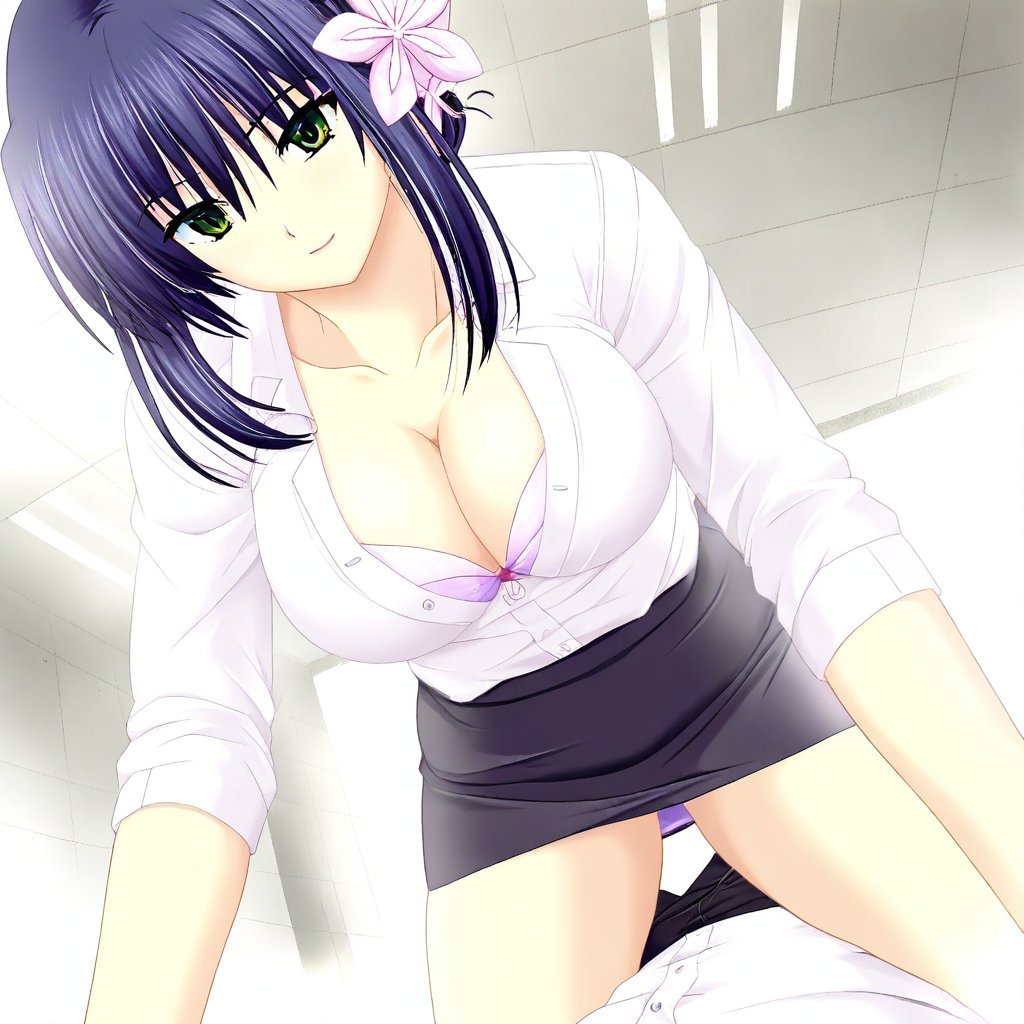 blue hair,  medium hair,  bangs by montblanc5 on Tensor.Art