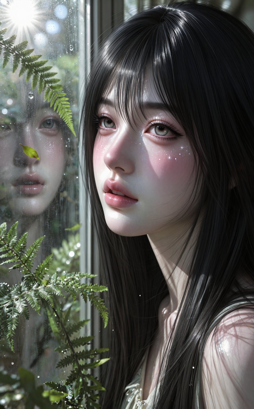 cinematic greenhouse fairy portrait,  delicate doll-like facial features,  porcelain skin by nearme on Tensor.Art