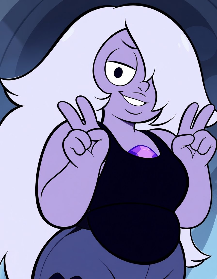 amethyst (steven universe),  style parody,  purple-skinned female by elderagent on Tensor.Art